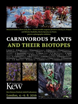 Plakát výstavy Masožravé rostliny a jejich biotopy v Kew Gardens. 