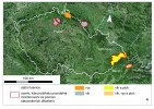 Mapa území, kde probíhal výzkum a byly zaznamenány jednotlivé druhy savců. Orig. T. Krajča