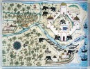 Sloni na portugalské mapě pevnosti v sumaterském Acehu od Lopa Homema a Pedra a Jorge Reinelů (1519–22). Z archivu autora