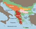 Současná geografická podoba Balkánu s jeho hlavními horskými systémy. Orig. M. Chumchalová