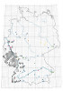 Rozšíření různých původních i nepůvodních linií ještěrky zední (Podarcis muralis) v Německu. Kolečka: původní přírozený výskyt – černě východofrancouzská linie P. m. bron­gniardii, tmavě modře jihoalpská linie P. m. ma­culiventris. Trojúhelníky: nepůvodní introdukované populace – černě východofrancouzská linie P. m. bron­gniardii, tmavě modře jihoalpská linie P. m. ma­culiventris, světle zeleně benátská linie P. m. ma­culiventris, oranžově západofrancouzská linie, světle modře italské linie P. m. nigriventris, žlutě středobalkánská linie P. m. muralis, růžově zatím neznámý původ. Bílá hvězdička – populace smíšeného původu. Červená hvězdička – geneticky potvrzená hybridizace. Upraveno podle: U. Schulte a kol. (2021)