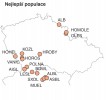 Vybrané populace hořečku mnohotvarého českého (Gentianella praecox subsp. bohemica), jejichž ochranou lze zachovat veškerou zmapovanou  genetickou diverzitu tohoto poddruhu.  České populace: Horní Albeřice, Albeřické lomy (ALB), Slučí Tah (HOHEL),  Horosedly, svah Čisté hory (HOROS), Hroby, úvozová cesta v přírodní památce Hroby (HROBY), Kozlov u Střelských Hoštic, Kozlovská stráň (KOZL),  Olešnice v Orlických horách, přírodní rezervace Hořečky (OLES), Polná  na Šumavě (POLNA), PR Opolenec, Vanického louka (VANIC).  Polské populace: Zielone – Homole (HOMOLE). Rakouské populace: Aigen (AIGL), Albrechtsberg (ALBL), Aschelberg (ASBL), Bruderndorfer Wald (BDWL), Leopold­schlag (LESL), Münichreith I (MUEL), Stixendorf (SXDL). Orig. Z. Münzbergová a kol.