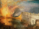 Joseph Mallord William Turner –  The Burning of the Houses of Lords  and Commons (Požár sněmovny lordů,  16. října 1834). Převzato z Wikimedia Commons, v souladu s podmínkami použití 