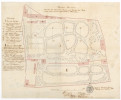 Plán botanické zahrady na Smíchově (1838). Mapová sbírka PřF UK