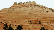 Jedna z nejdokonaleji zachovaných sedimentárních sekvencí uložených větrem. Navažský pískovec, Utah, USA. Foto R. Mikuláš