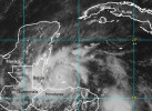 Hurikán Iris dorazil k pobřeží státu Belize 8. října 2001. Zdroj: National Oceanic and Atmospheric Administra tion (NOAA), v souladu s podmínkami použití 