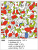 Změny pokryvnosti rostlinných druhů za sledované období – r. 1993, zakreslena horní trvalá plocha (čtverec č. 4). Červeně – kostřava walliská, modře – k. žlábkatá, zeleně – ostřice nízká (Carex humilis), žlutě – ovsík vyvýšený (Arrhenatherum elatius), tečkovaně – všechny ostatní druhy přítomné ve čtverci. Procentuální zastoupení je uvedeno v popisu u každého čtverce. Všechny orig. Z. Hroudová