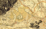 Detail mapového listu (č. 37, Čechy) z I. vojenského mapování na konci  18. století. Patrné jsou zde zbytky Komořanského jezera s okolními mokřady a rybníky a nejbližší sídla Černice (Tschernitz), Albrechtice (Olbersdorf), Dřínov (Partelsdorf), Ervěnice (Seestædl), Komořany (Kummer), Souš (Tschausch) a Dolní Jiřetín (Unt. Iörgenthal).  V levé horní části mapy se nachází zámek Jezeří (Eisenberg) a vpravo dole tehdejší město Most (Brix). Foto D. Vondrák