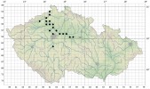 Mapa rozšíření korbikuly asijské (Corbicula fluminea) v České republice. Orig. J. Vrba, za použití dat L. Berana a údajů z Nálezové databáze ochrany  přírody AOPK ČR