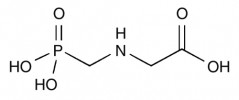 Molekula nejužívanějšího herbicidu světa N-(fosfonometyl)glycinu – glyfosátu. Orig.  J. Hruška