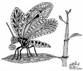 Samec ohroženého ptakokřídlece Alexandřina (Ornithoptera alexandrae), největšího denního motýla světa, s rozpětím křídel u samic až k 30 cm, v pojetí domorodého umělce z Papui Nové Guineje Bensona Avei Begy