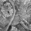 Ukázka změn krajiny zachycených na leteckých snímcích. Obec Schöna v ná­rodním parku Saské Švýcarsko v letech 1953 (tento snímek) a 2005 (následující snímek). Foto: Vojenský geografický a hydrometeorologický úřad v Dobrušce a Státní archiv Berlín 
