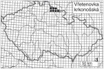 Rozšíření vřetenovky krkonošské (Cochlodina dubiosa corcontica). Mapa rozšíření podle http://molusca.sav.sk/malacology/checklist.htm