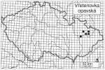 Vřetenovka opavská (Cochlodina cerata opa­viensis), z našich endemických taxonů  je tím nejohroženějším. Mapa rozšíření podle http://molusca.sav.sk/malacology/checklist.htm