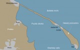 Poloostrov Hel se svým stejnojmenným centrem vybíhá na pobřeží Polska jako písečná kosa do Baltského moře. Upraveno podle různých zdrojů