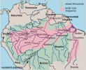 Oblast výskytu rodu Arapaima v Amazonii zjištěná syntézou publikovaných údajů, nemnoha muzejních dokladů a osobními dotazy v rybářských komunitách. Některý z druhů byl vysazen v řece Madre de Díos v Bolívii, odkud se šíří. Upraveno podle: L. Castello a D. J. Stewart (2010)
