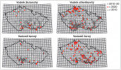 Rozšíření jednotlivých druhů v ČR. Zdroj dat: Nálezová databáze ochrany přírody, orig. V. Kolář 