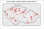 Nejrychleji se šířící invazní druh husice nilská (Alopochen aegyptiaca). Upraveno podle: K. Šťastný a kol. (2021)