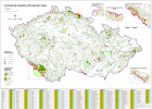 Mapa se seznamem všech lokalit přirozených lesů v ČR  o velikosti 10 ha a více – stav v r. 2008 (NP – národní park, PLO – přírodní lesní oblast). Orig. T. Vrška a kol.