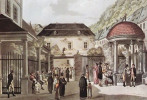 Pohled na Karlovy Vary kolem r. 1800. Z archivu O. Brázdy