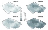 Dlouhodobé průměry ročních teplot vzduchu v České republice, včetně trendu vývoje v letech 1961–2099. Mapa dostupná na portálu Českého hydrometeorologického ústavu (http://portal.chmi.cz)