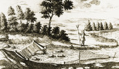 Položená síť k lovu vyder. Orig. J. Täntzer (1699)