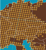 Mapa aktuálního výskytu výra velkého ve střední Evropě podle II. evropského atlasu hnízdního rozšíření ptáků (2020), upraveno. Podrobněji v textu