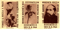 Trojice zápalkových nálepek vydaných roku 1964 k 140 letům od narození B. Roezla. Z archivu J. Tlustého