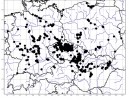 Mapa rozšíření středoevropského druhu kamyšníku širokoplodého (B. laticarpus). Orig. M. Ducháček, Z. Hroudová a P. Zákravský