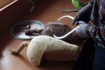 Příprava polyuretanového těla k vyhotovení preparátu orla skalního (Aquila chrysaetos). Foto J. Zátorský