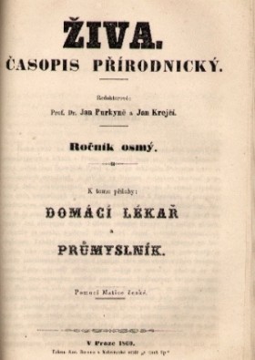 Obálka časopisu Živa 1860/1